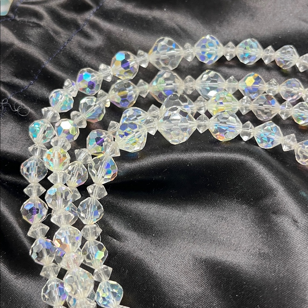 Vintage 1960’s 4 Strand Aurora Borealis Necklace